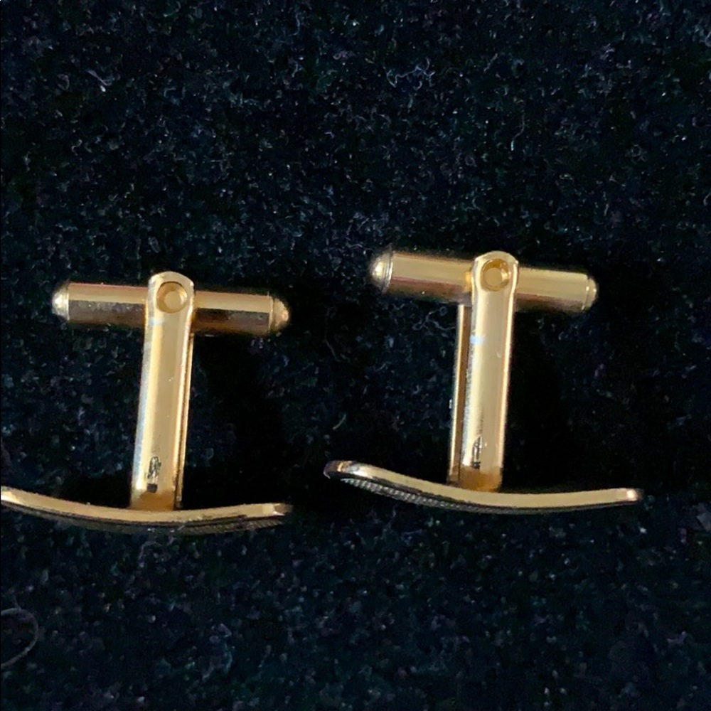 Cufflinks With Star Pattern & Space For Initials - image 4